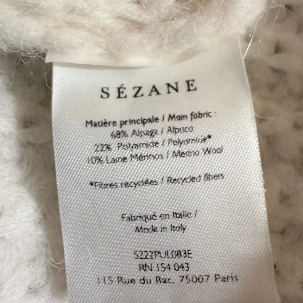 Sezane Finn Cream Textured Knit Sweater - Picture 7 of 9